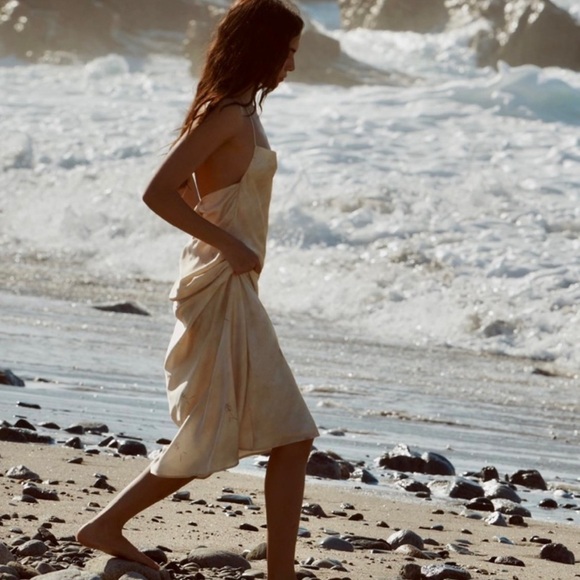 Zara SATIN EFFECT PRINT DRESS - Picture 5 of 5